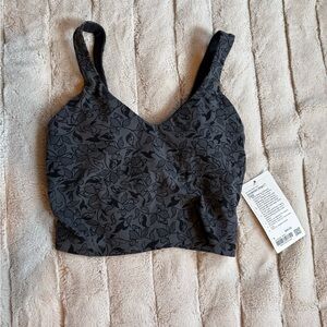 lululemon Align Floral Tank, Black & Grey, Size 6